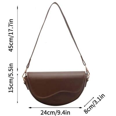Small Leather Saddle Armpit Bags for Women Summer Chain Shou