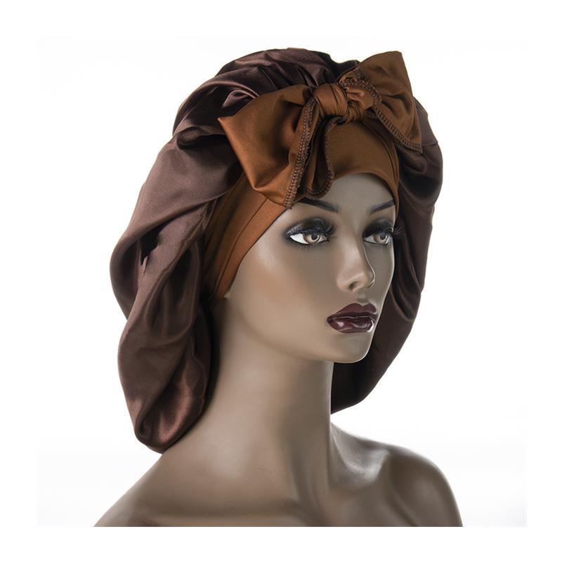 Women Long Hair Care Satin Bonnet Sleep Hat Cap Night Caps