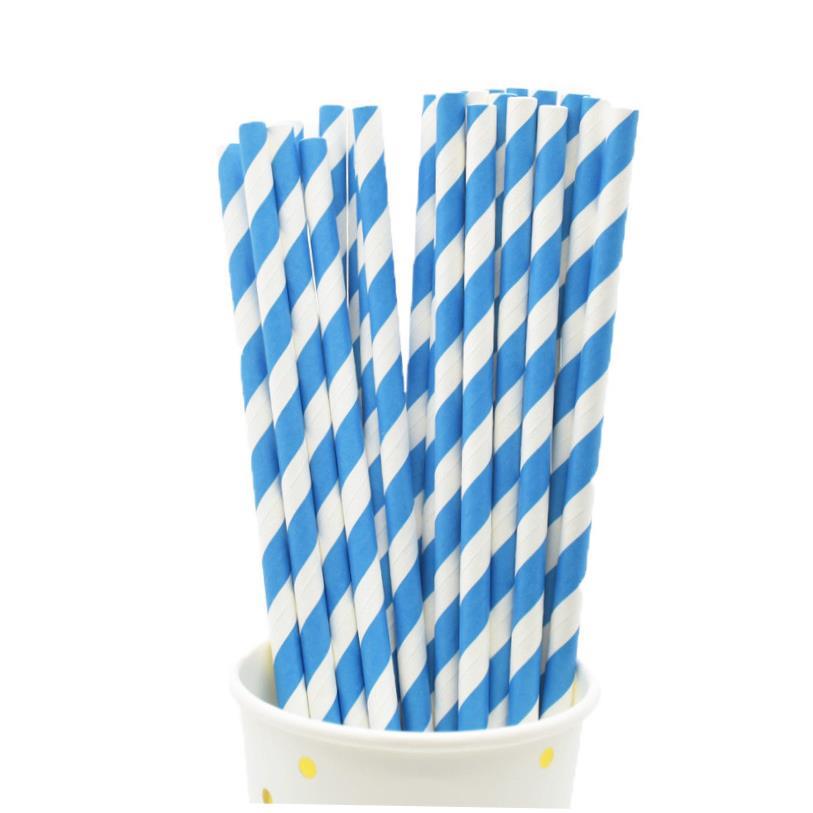 25pcs Christmas Blue Theme paper straws birthday party纸吸管