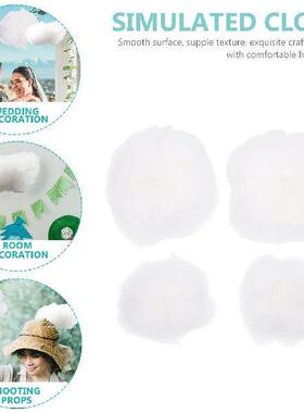4 Pcs Faux Plants Indoor Simulated Cotton Cloud Decoration