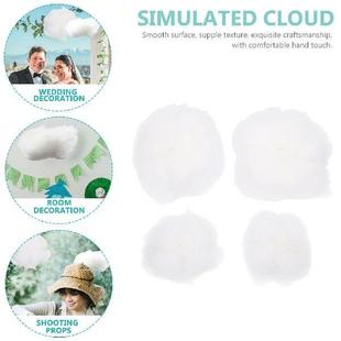 4 Pcs Faux Plants Indoor Simulated Cotton Cloud Decoration