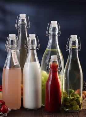 Clasp glass sealed water bottle enzyme wine juice bottle 1