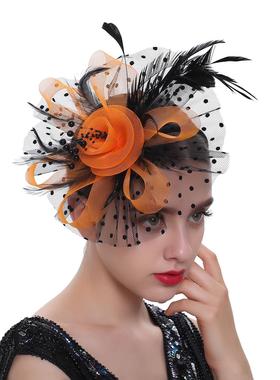 Vintage Women Feather Flower Fascinator Hat Ladies Hair Acce