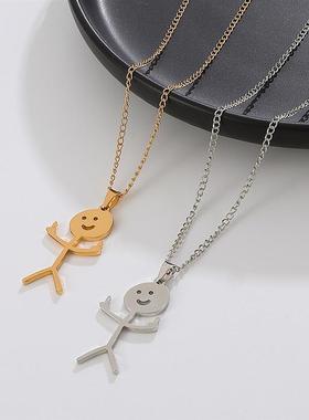 choker female New fun middle finger Funny Doodle Necklace