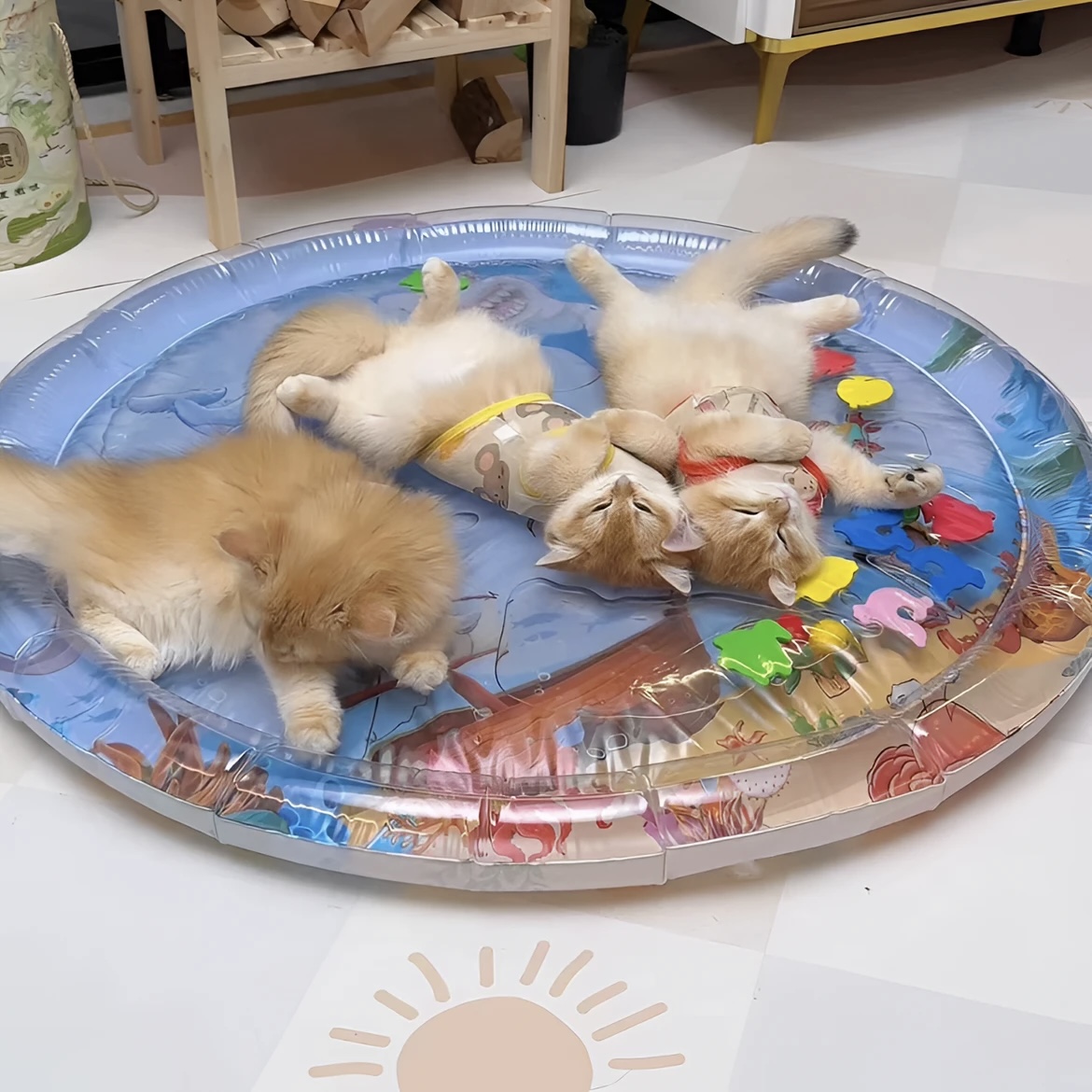 猫咪水床夏天玩耍冰垫降温凉爽猫窝宠物狗窝防暑趣味玩具垫子搞笑