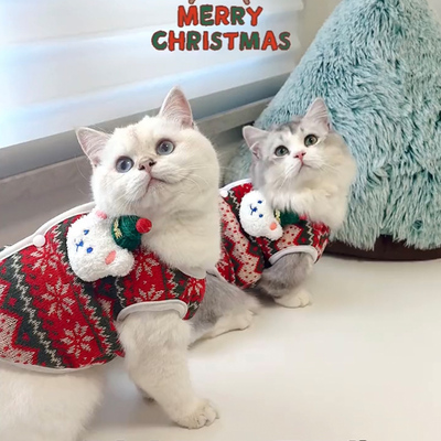 猫咪衣服秋冬季2023圣诞新年装
