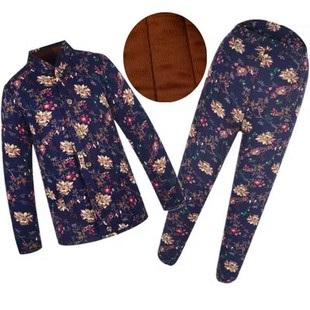 睡衣女老太太两件套棉衣棉服 加厚款 老人妈妈驼绒棉袄棉裤 奶奶冬季