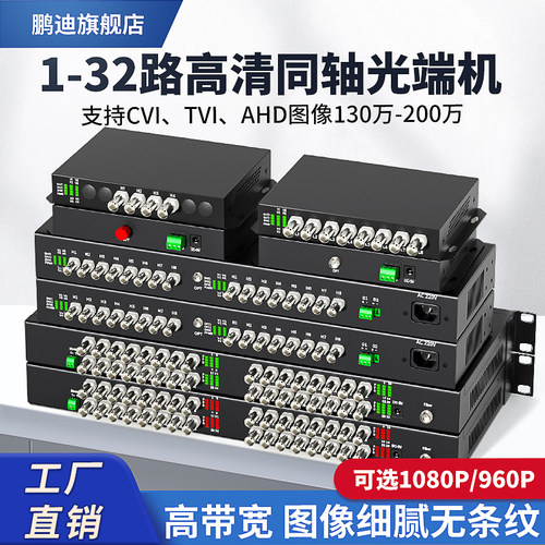 鹏迪同轴高清视频光端机1080P