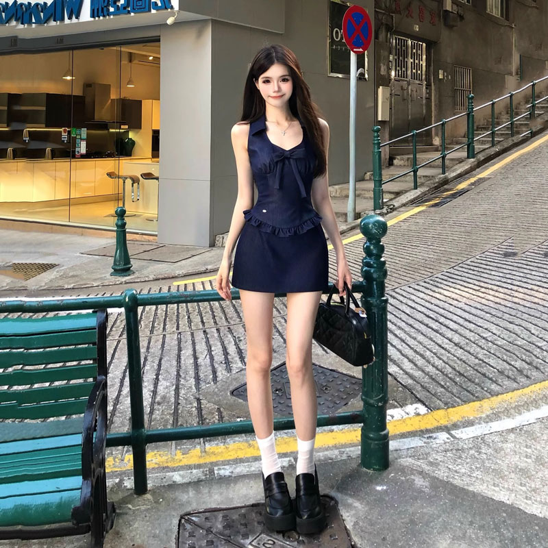 法式纯欲辣妹修身显瘦蝴