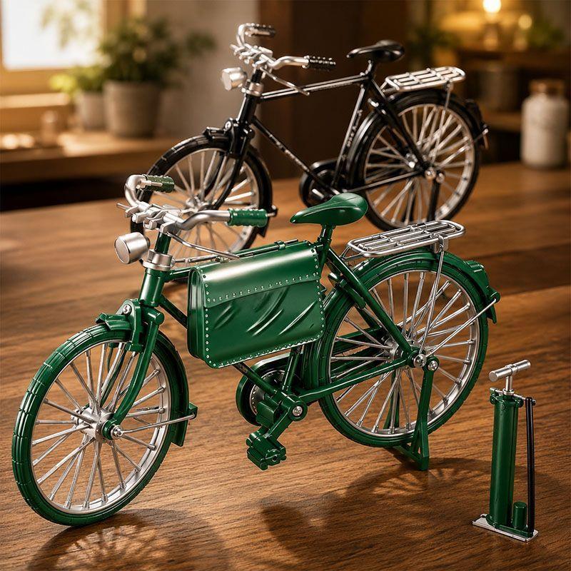 儿童益智建构玩具仿真二八大杠自行车拼插玩具男孩手工拼装车六一