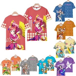 虹咲学园cosplay圆领休闲短袖 Lovelive T恤情侣校园 新品 夏季