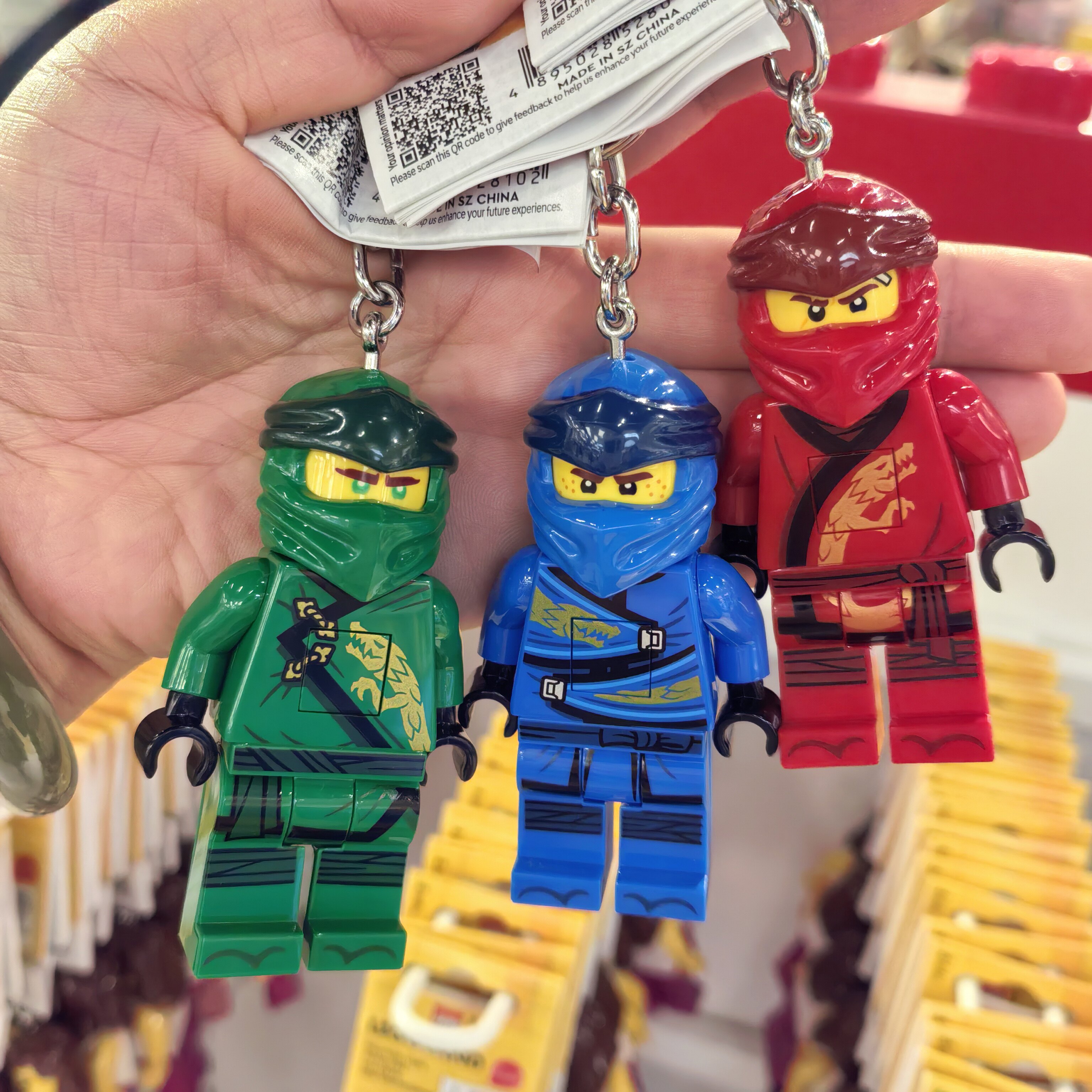 LEGO/乐高乐园同款发光钥匙扣幻影忍者劳埃德杰凯人仔挂件挂饰