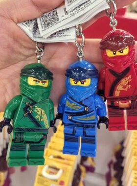 LEGO/乐高乐园同款发光钥匙扣幻影忍者劳埃德杰凯人仔挂件挂饰