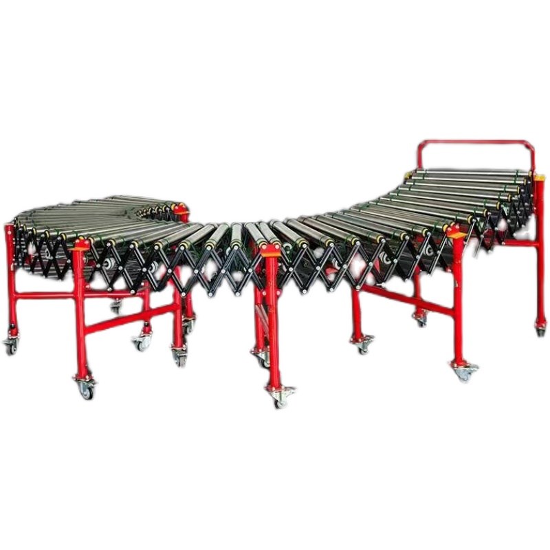 动力伸缩滚筒线装车卸货神器快递物流分拣流水线转弯滚筒输送机