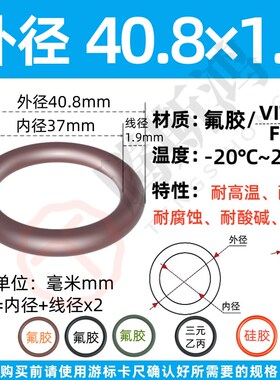 国标O型圈线径1.9mm外径40-130氟胶FKMo型圈密封件耐高温ORingO形