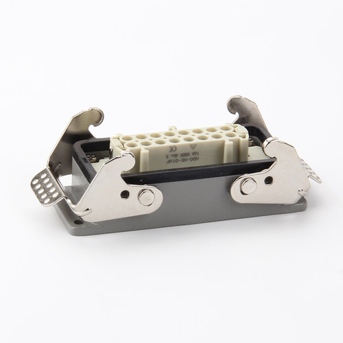 LANGQING 16芯重载连接器HDC-HE-016-1 侧出双扣HDC-HE-016F/M