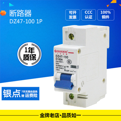 DZ47-100小型断路器NC100H大功率保护器家用220V空气开关100A125A