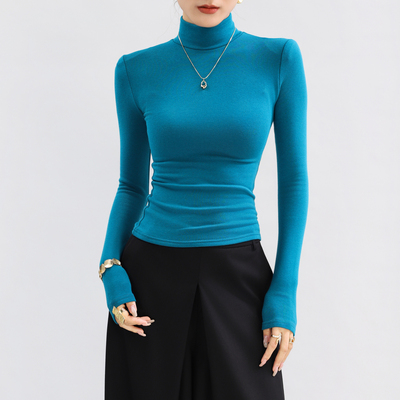 半高领加绒加厚打底衫女2025新款