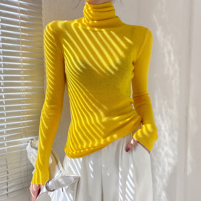 高领羊毛针织打底衫女毛衣内搭