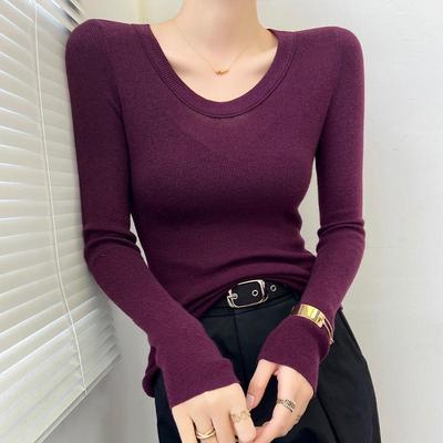 u领针织打底衫女秋冬内搭可外穿