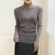 灰色高领蕾丝内搭打底衫 微透超好看双层网纱可外穿上衣 女高端修身