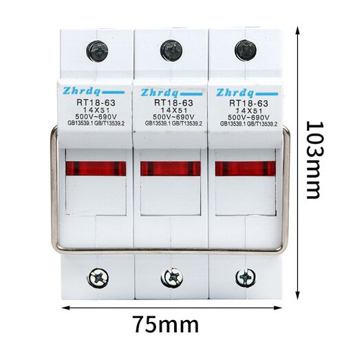 新型 RT18-32X 63X 1P导轨按装保险丝熔断器底座 带指示灯