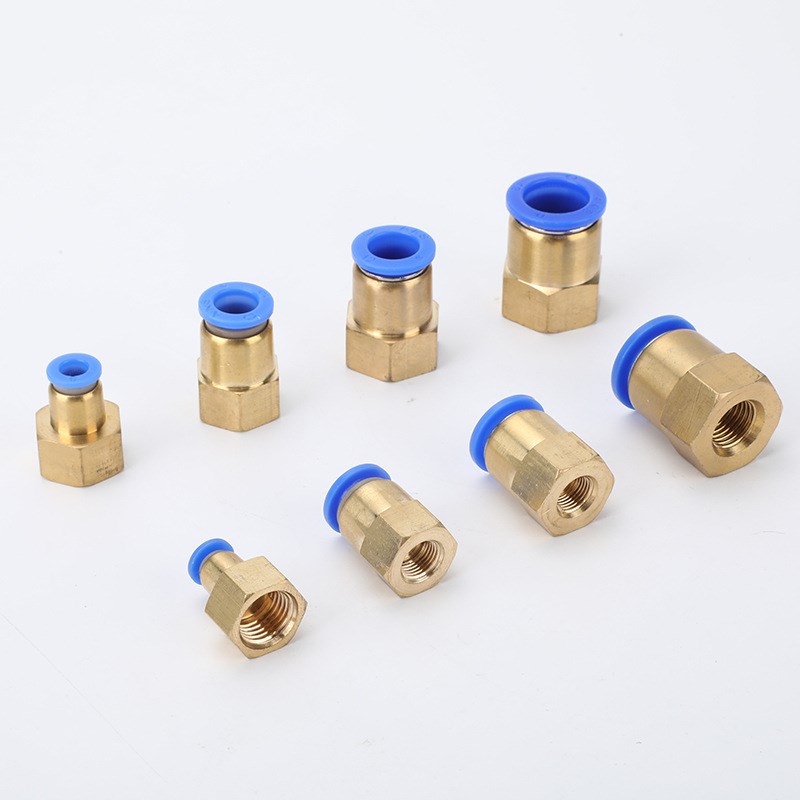 PCF接头系列气动元件快速接头铜内螺纹直通气管快插PCF6-01Z/8-02