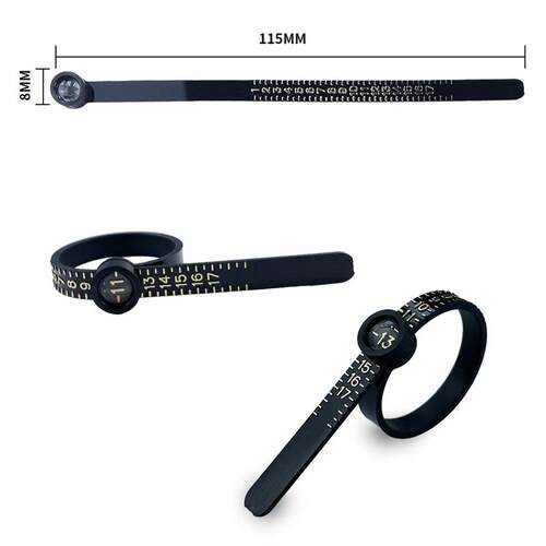 2件套戒指手镯尺寸测量工具1-17带放大镜美度戒指尺15-251-33