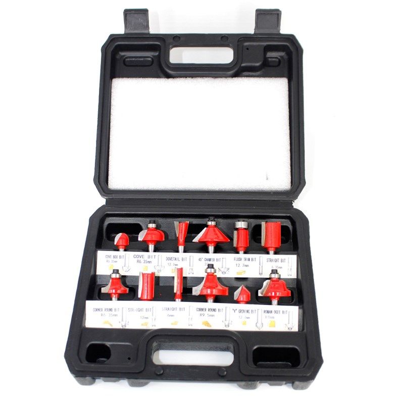 1/4柄15件套铣刀12件套装修边机雕刻机木工铣刀硬质合金刀头,基础建材,其它五金,淘宝优惠券,粉丝福利购,淘宝优惠卷