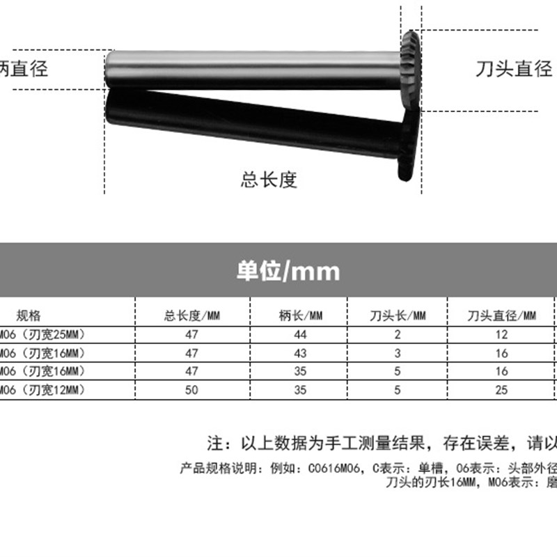 硬质合金旋转锉铣刀乌钢木雕打磨z工具钨钢Y型90盘形打磨头6mm
