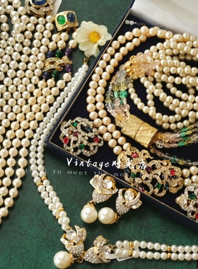 胸针法国珍珠项链古董珍珠