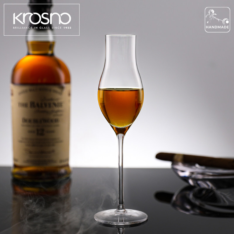 波兰Krosno进口纯手工高脚杯威士忌闻香杯品鉴杯水晶玻璃干邑杯