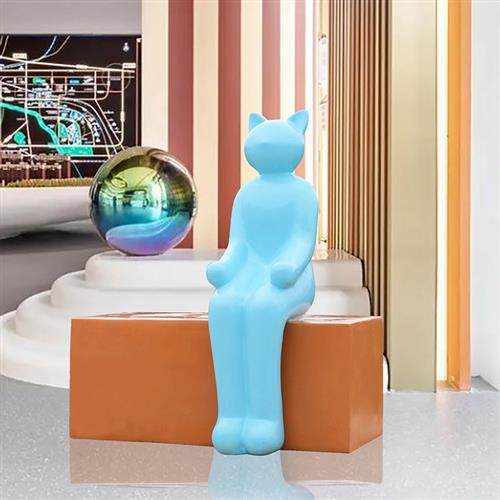 户外卡通动物兔子玻璃钢休闲座椅幼儿园庭院商场景区雕塑景观摆件