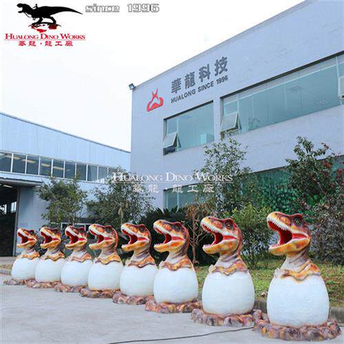 玻璃钢制作恐龙造型垃圾桶景区游乐园美陈摆件模型源头工厂制作