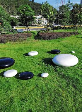 大型户外创意招财大型仿真黑白围棋玻璃钢商场公园林景观雕塑摆件