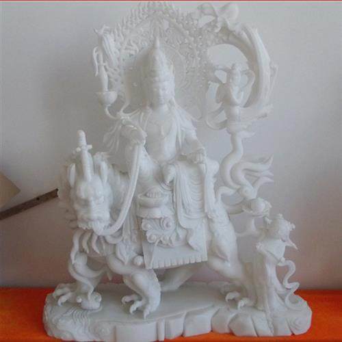 四川汉白玉石雕观音佛像三大仕玉观音文殊普贤菩萨石雕观音摆件