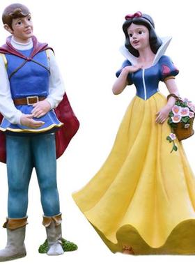 卡通人物玻璃钢雕塑幼儿园庭院户外白雪公主和七个小矮人装饰摆件