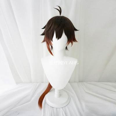 岩王爷渐变色假发仿真头皮顶