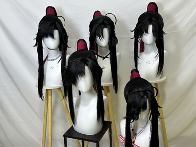 阁主家魔道祖师魏无羡成品扎发款高马尾古风少年cos假发成品