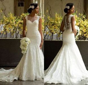Appliques Dresses Bridal Gowns Size African Plus Wedding