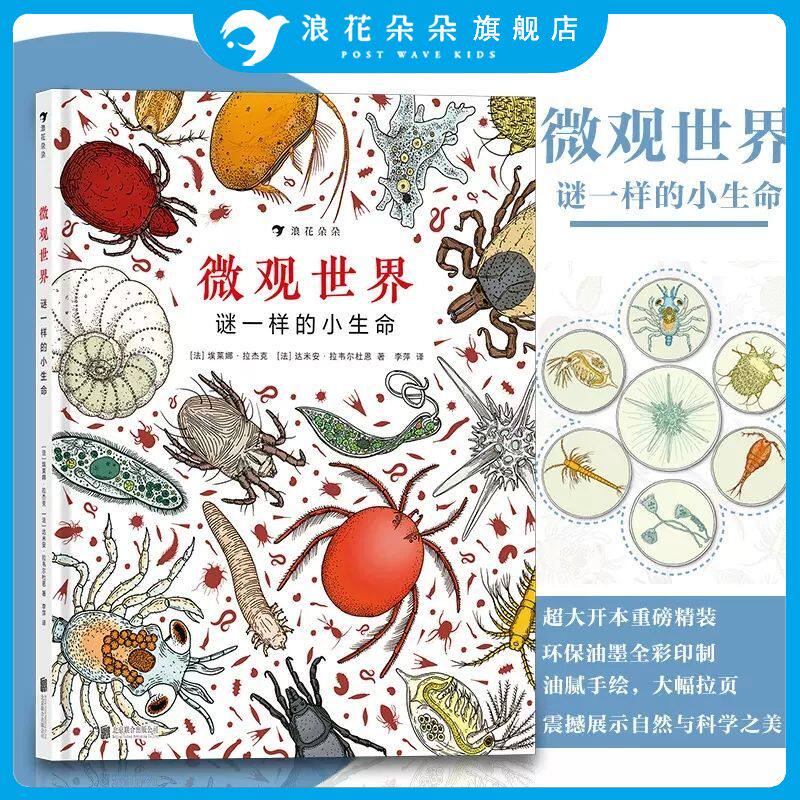 浪花朵朵童书 微观世界谜一样的小生命 深圳大鹏自然童书奖自然探索奖彩色插图微型生物纪录片式儿童科普图画书7-10岁博物科普绘本