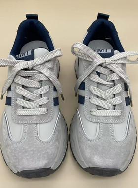 灰色老爹鞋女2025春秋季新款百搭爆款华夫德训阿甘休闲运动鞋子潮