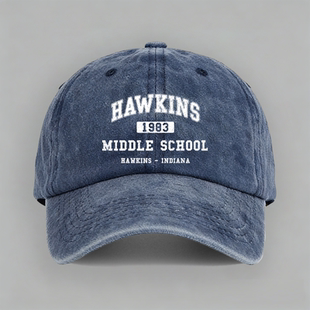 Hawkins霍金斯中学 Stranger Things 怪奇物语棒球鸭舌帽子软印制