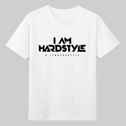 I am Hardstyle硬派电音蹦迪音乐节短袖T恤男女童学生宽松衣服潮