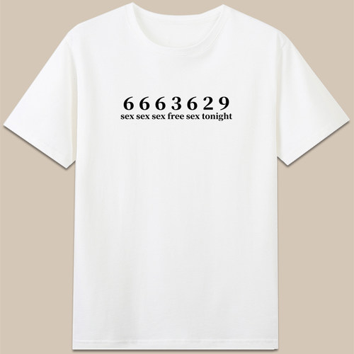 6663629英语口音谐音梗free sex tonight恶搞笑趣味印字母t恤衣服