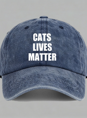 pets cats dogs lives matter猫命贵动物保护字母棒球帽鸭舌帽子