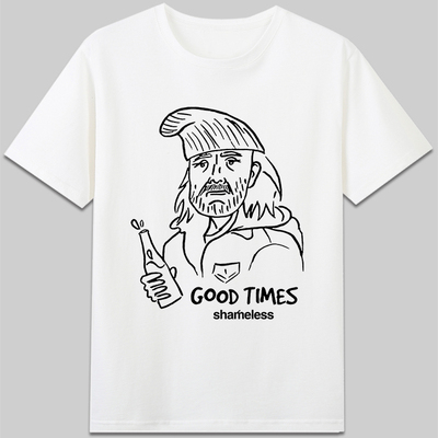 SHAMELESS无耻之徒老爹弗兰克FRANK喝酒短袖卡通休闲短袖t恤定制