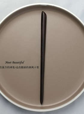 新款发簪女古风木质黑檀木簪子中式高级感简约现代盘发木簪子