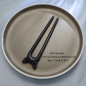 天然檀木发簪古风女高级新中式 木簪盘发秋冬发钗新款 簪子头饰猫咪