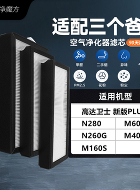 适配三个爸爸空气净化器滤芯高达卫士新风机n280/m160s/500过滤网